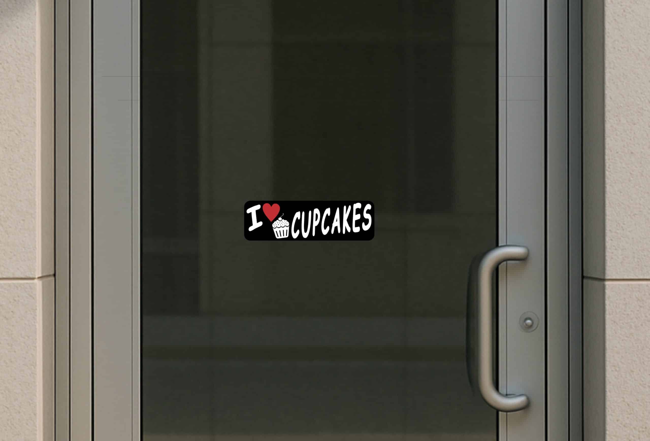 10in x 3in I Love Cupcakes Bumper Sticker