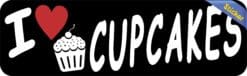 10in x 3in I Love Cupcakes Bumper Sticker