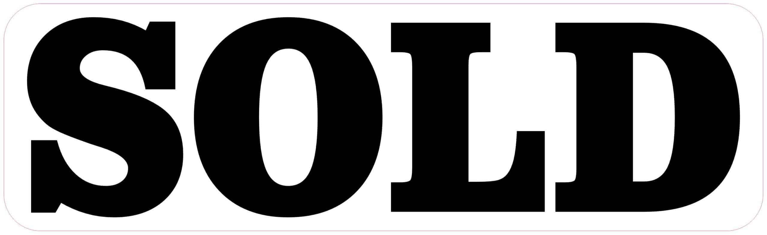 10in x 3in Sold Sticker