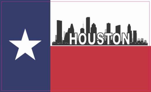 Texas Flag Houston Skyline Magnet