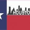 Texas Flag Houston Skyline Sticker