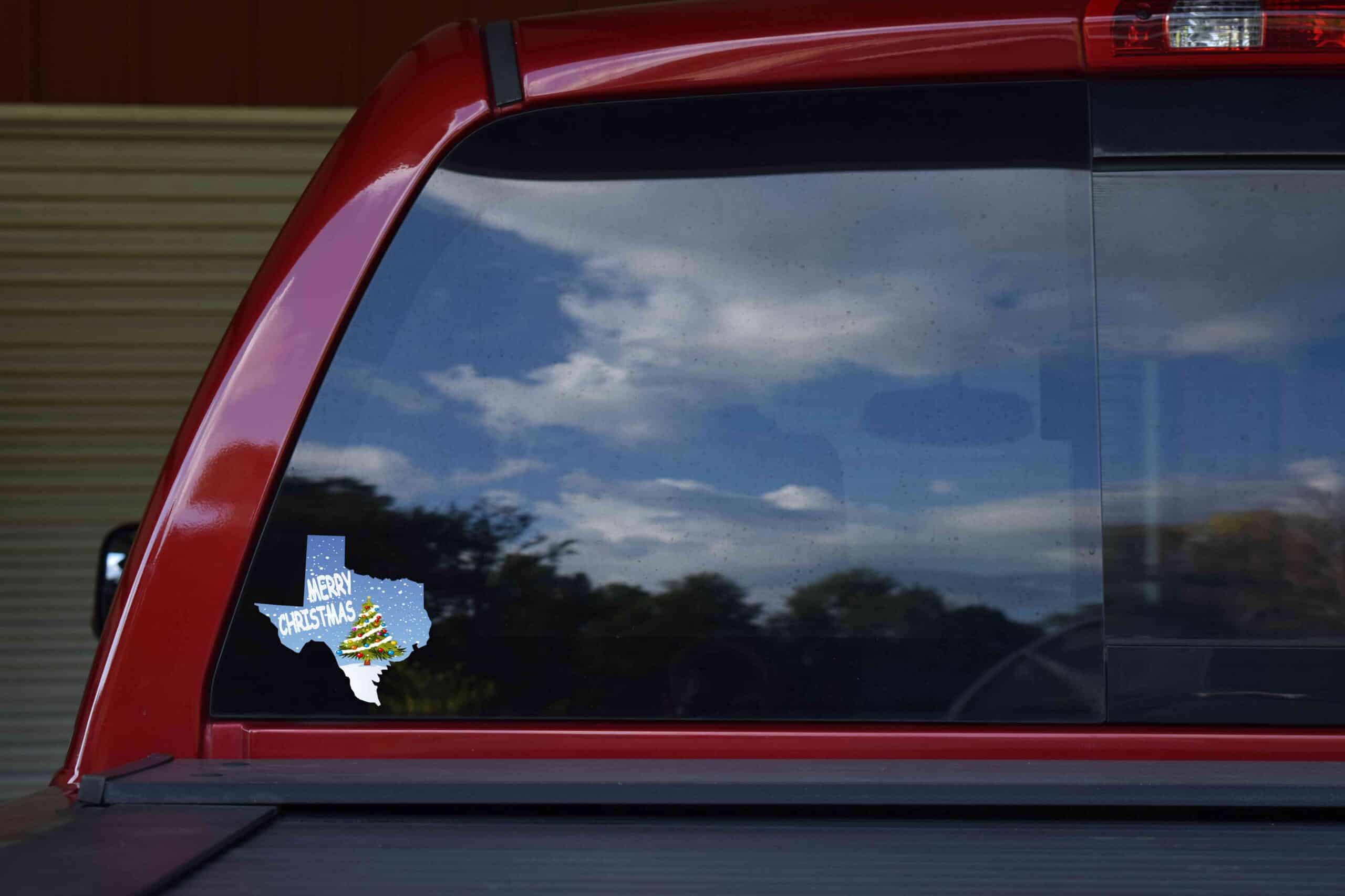 5in x 5in Texas Merry Christmas Sticker