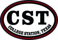 Maroon Oval CST College Station Texas Sticker