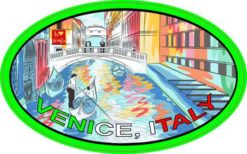 Oval Portrait Venice Italy Sticker