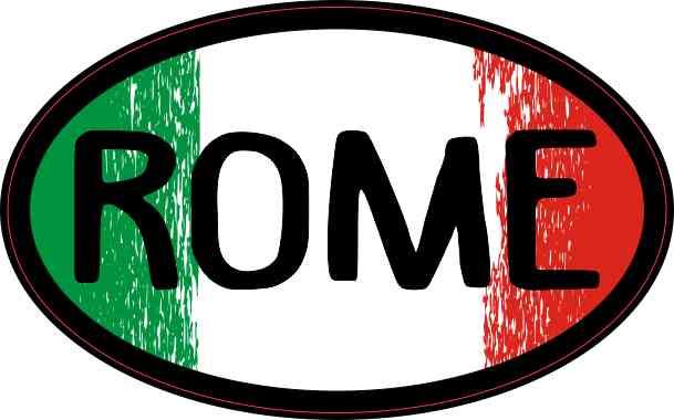 Oval Italian Flag Rome Sticker