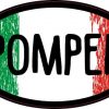 Oval Italian Flag Pompeii Sticker