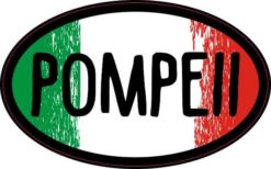 Oval Italian Flag Pompeii Sticker