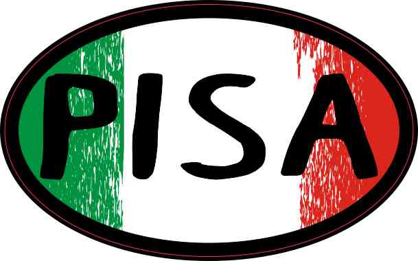 Oval Italian Flag Pisa Sticker