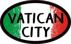 Oval Italian Flag Vatican City Sticker