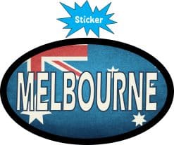 Alternative view of 4in x 2.5in Oval Australian Flag Melbourne Sticker
