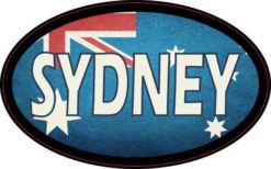 Oval Australian Flag Sydney Sticker