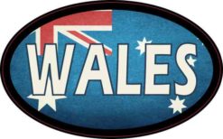 Oval Australian Flag Wales Sticker
