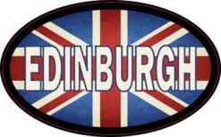 Oval UK Flag Edinburgh Sticker