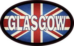 Oval UK Flag Glasgow Sticker