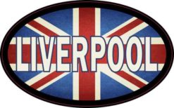 Oval UK Flag Liverpool Sticker