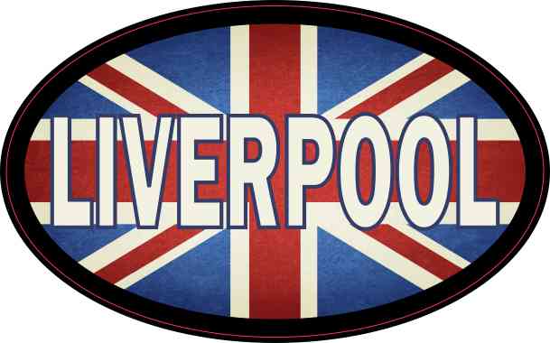Oval UK Flag Liverpool Sticker