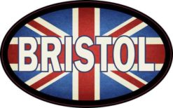 Oval UK Flag Bristol Sticker