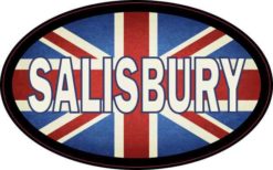 Oval UK Flag Salisbury Sticker