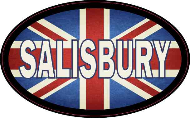 Oval UK Flag Salisbury Sticker