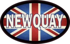 Oval UK Flag Newquay Sticker