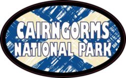 Oval Scottish Flag Cairngorms National Park Sticker