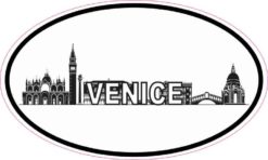 Oval Venice Skyline Sticker