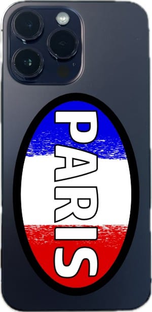 4in x 2.5in Oval French Flag Paris Sticker - Image 5