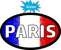 Alternative view of 4in x 2.5in Oval French Flag Paris Sticker