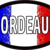 Oval French Flag Bordeaux Sticker