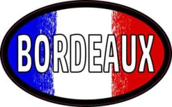 Oval French Flag Bordeaux Sticker