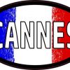 Oval French Flag Cannes Sticker