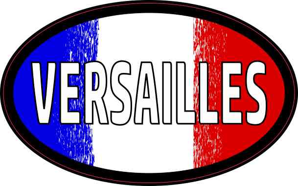 Oval French Flag Versailles Sticker