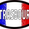 Oval French Flag Strasbourg Sticker