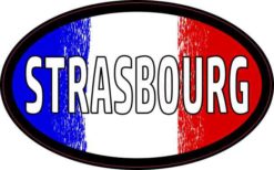 Oval French Flag Strasbourg Sticker