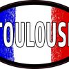 Oval French Flag Toulouse Sticker