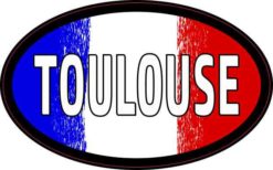 Oval French Flag Toulouse Sticker