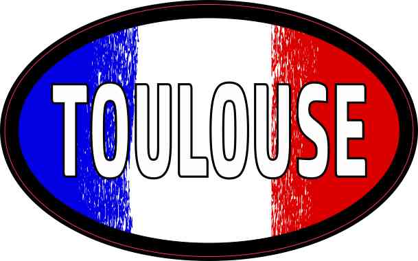 Oval French Flag Toulouse Sticker