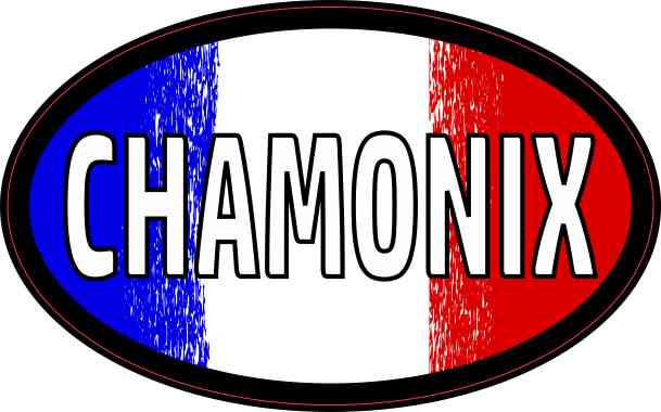 Oval French Flag Chamonix Sticker