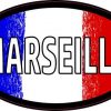 Oval French Flag Marseille Sticker