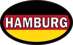 Oval German Flag Hamburg Sticker