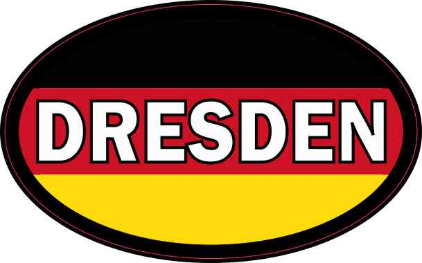 Oval German Flag Dresden Sticker