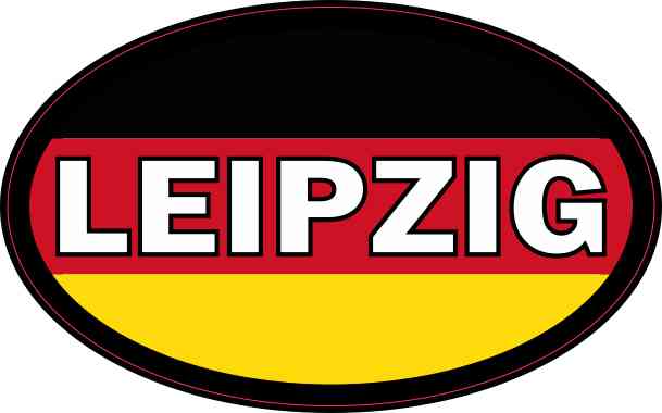 Oval German Flag Leipzig Sticker