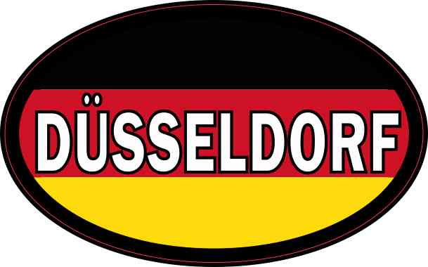 Oval German Flag Düsseldorf Sticker