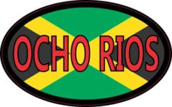 Oval Jamaican Flag Ocho Rios Sticker