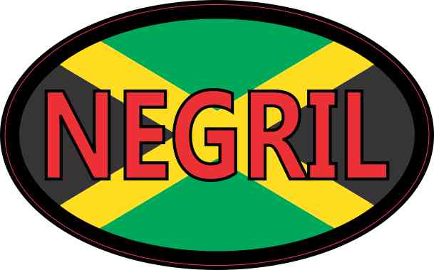 Oval Jamaican Flag Negril Sticker
