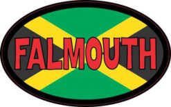 Oval Jamaican Flag Falmouth Sticker