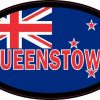 Oval New Zealand Flag Queenstown Sticker