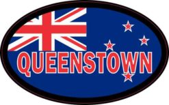 Oval New Zealand Flag Queenstown Sticker