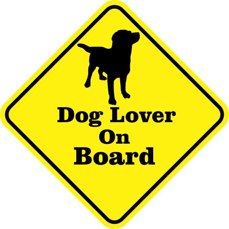 5in x 5in Dog Lover on Board Magnet