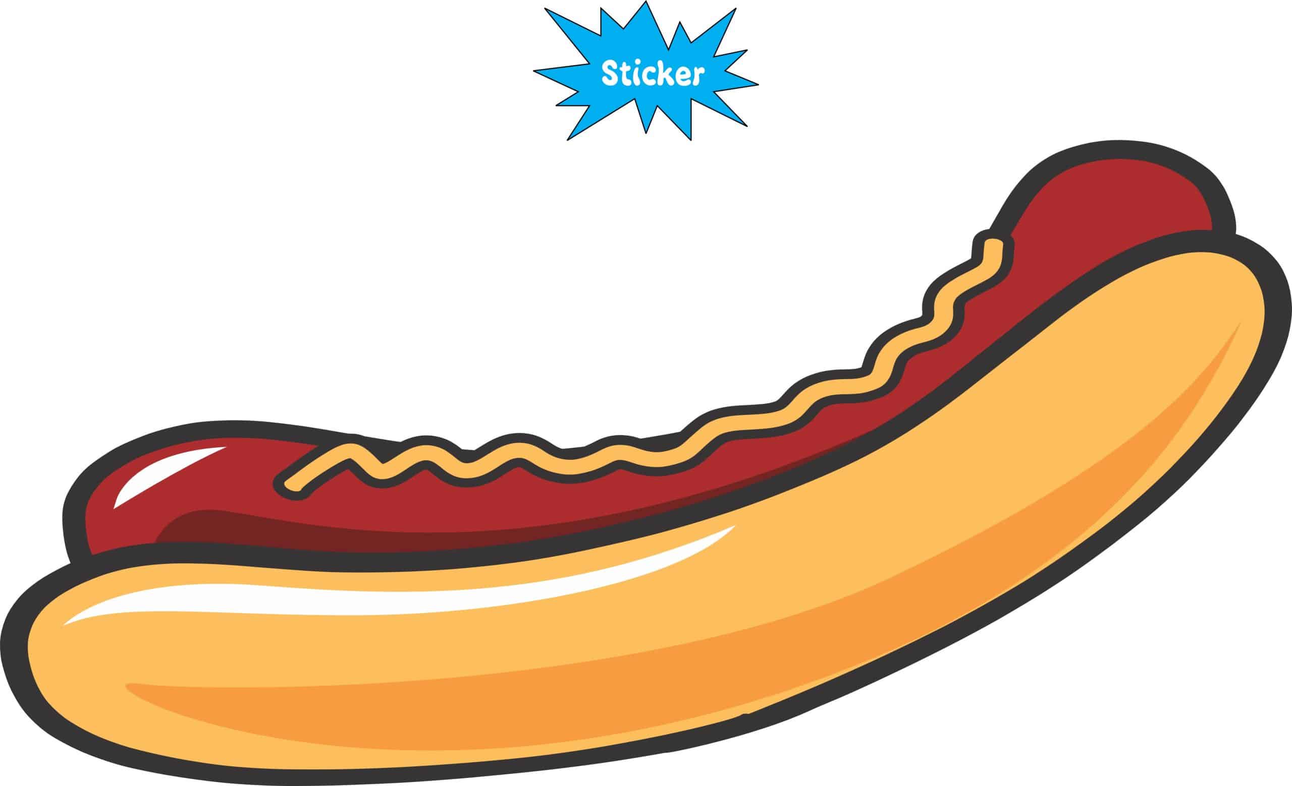 8in x 4in Hotdog Sticker - Image 2